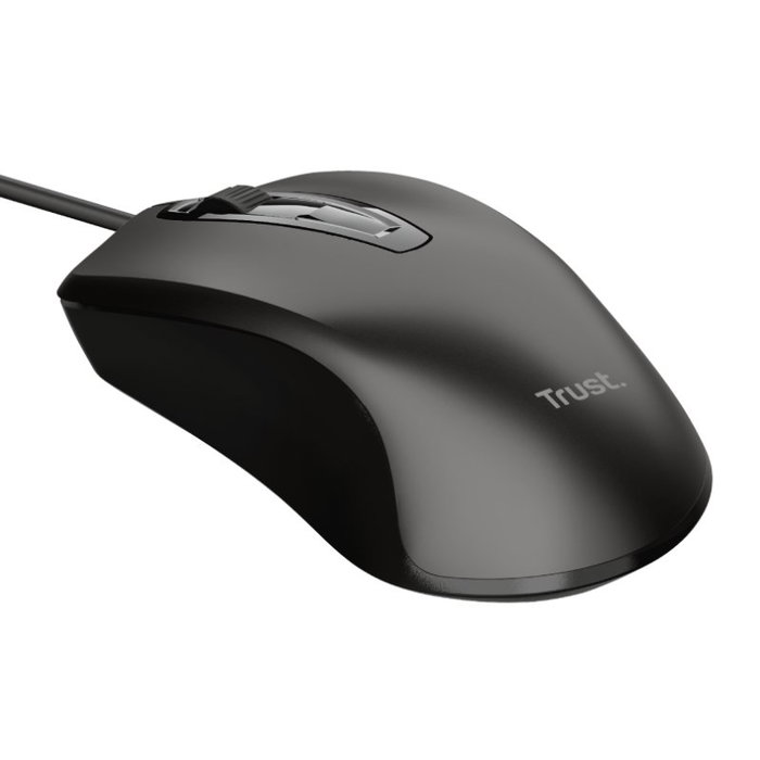 Trust Ratón Óptico Basics Wired Negro